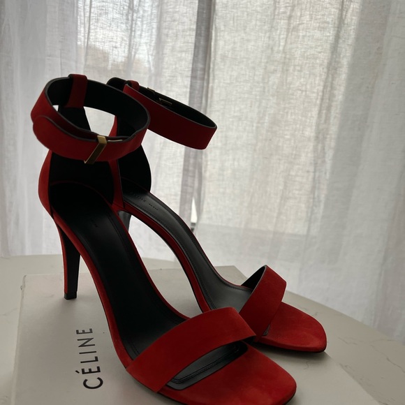 ❌ SOLD - Celine NWB bright red/orange heels Phoebe Philo era - Picture 5 of 9
